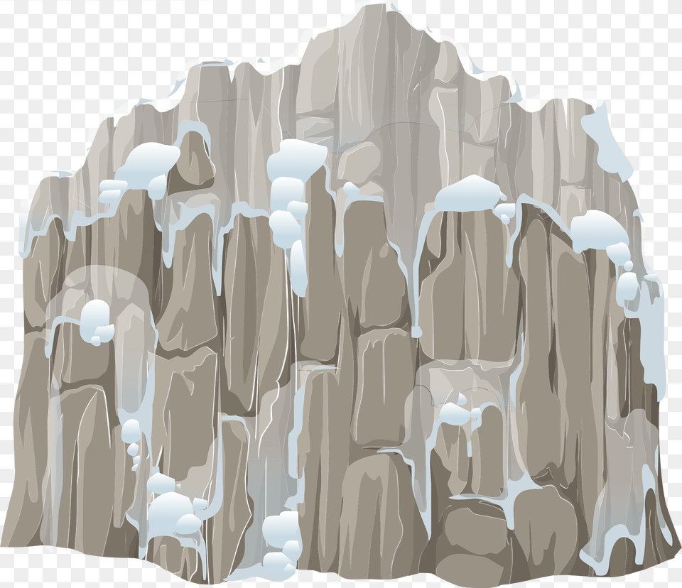 White Grey Snow Cliff Clipart, Rock, Nature, Outdoors Free Transparent Png