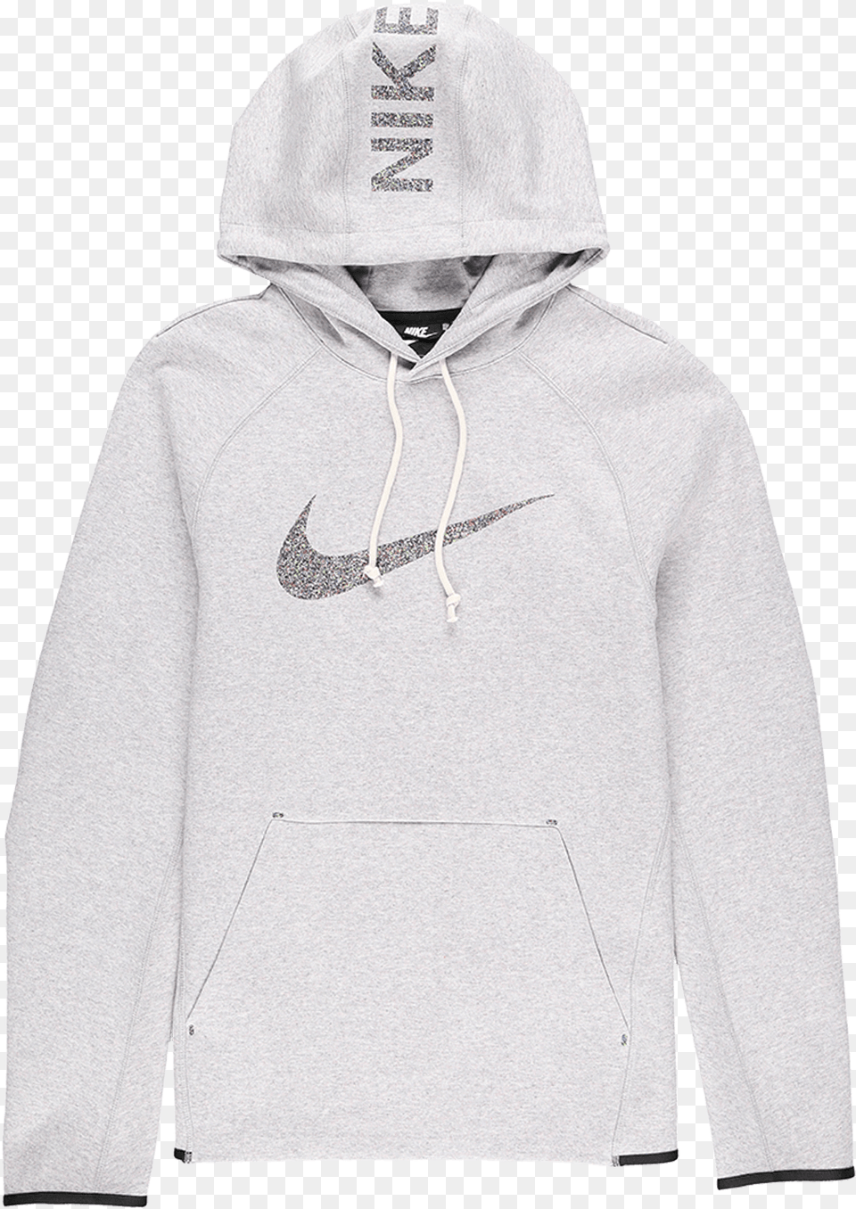 White Grey Swoosh Hoodie, Clothing, Knitwear, Sweater, Sweatshirt Free Png