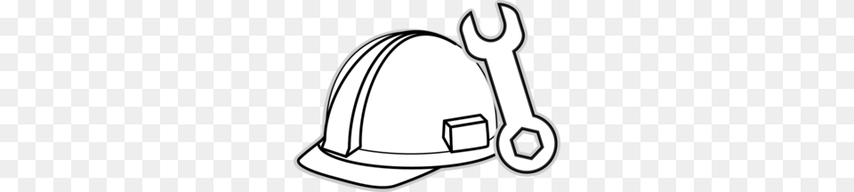 White Hardhat With Wrech Clip Art, Clothing, Helmet, Device, Grass Free Png
