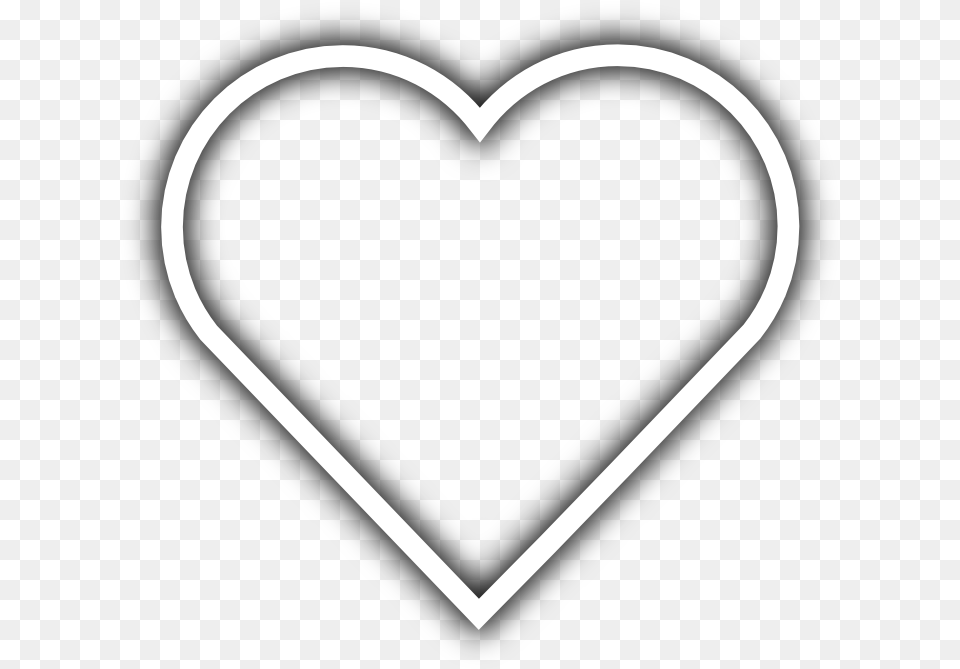 White Heart Shape Graphic Stock White Love Heart Outline, Stencil Free Transparent Png