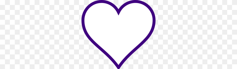 White Heart W Purple Outline Clip Art Png Image