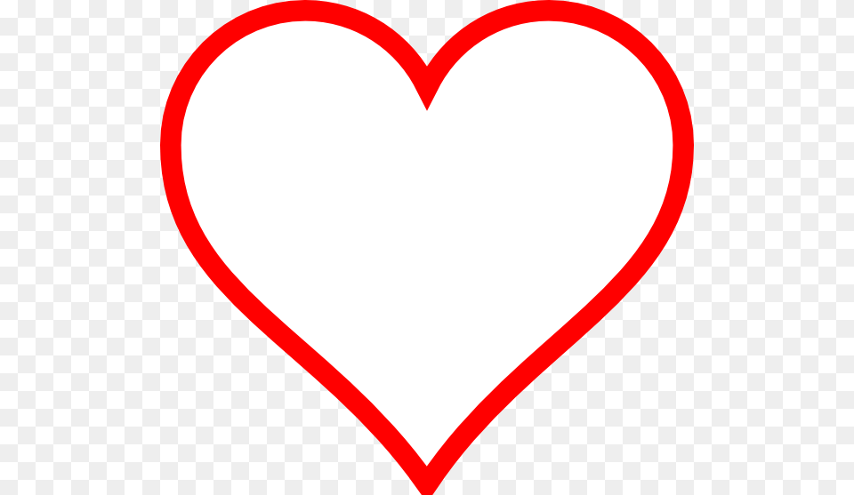 White Heart W Red Outline Clip Art Png