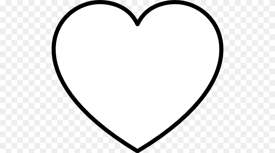 White Heart With Black Outline Clip Arts For Web, Stencil Free Transparent Png