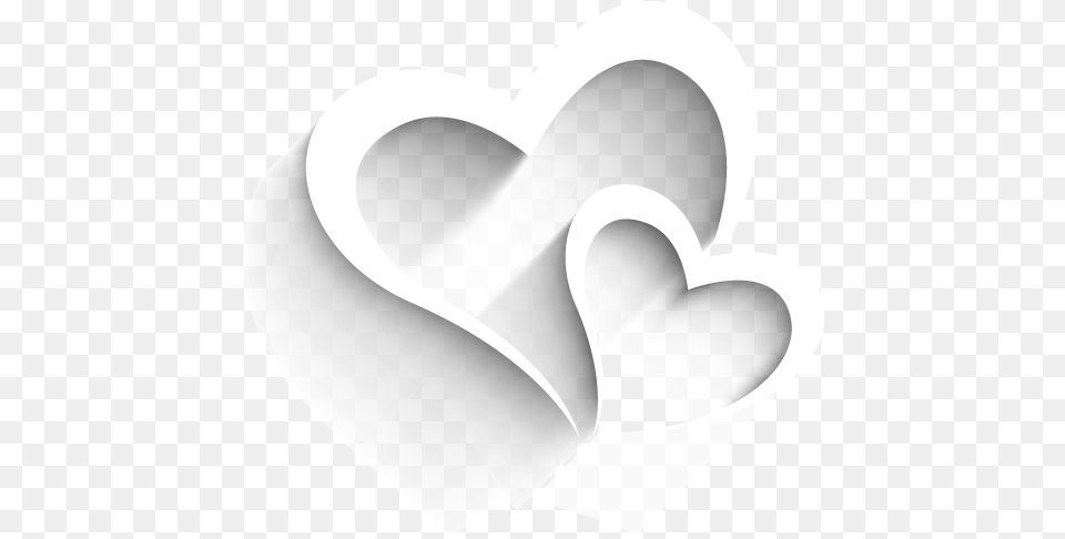 White Hearts Fading Swirls Decor Heart, Art, Disk Free Png Download