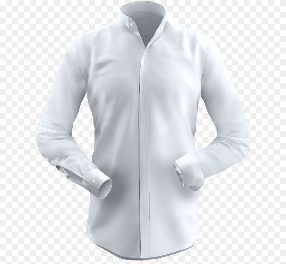 White Herringbone Shirt Long Sleeved T Shirt, Clothing, Dress Shirt, Long Sleeve, Sleeve Free Png Download