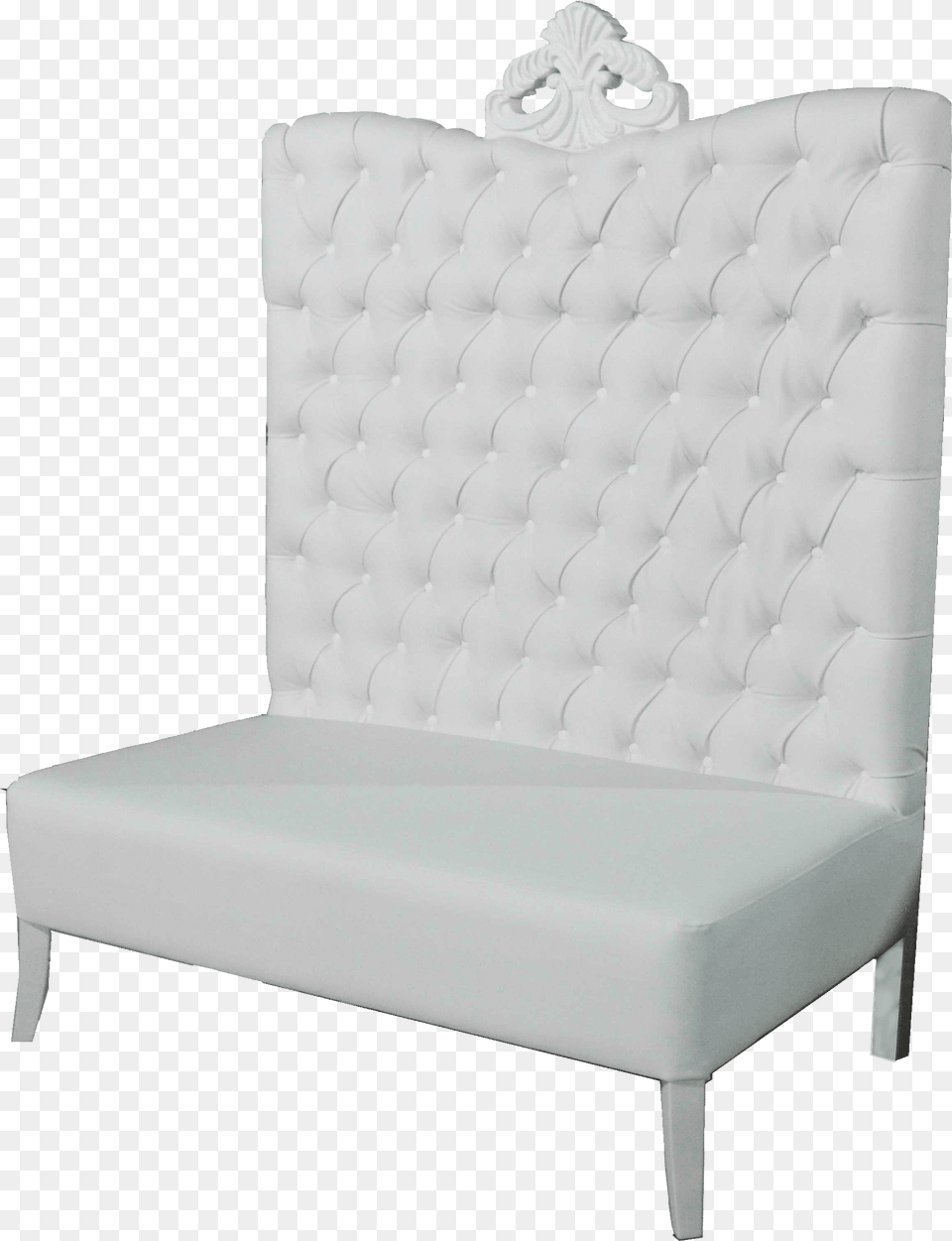 White High Back Couch, Furniture, Cushion, Home Decor, Chair Png Image