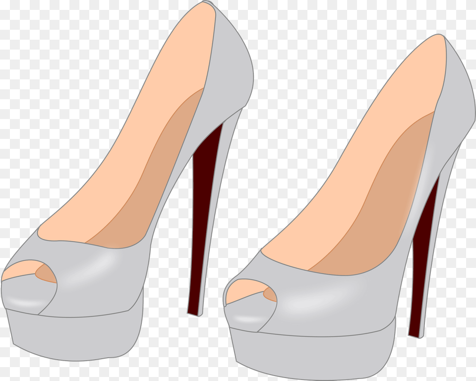 White High Heeled Shoes Clipart, Clothing, Footwear, High Heel, Shoe Png