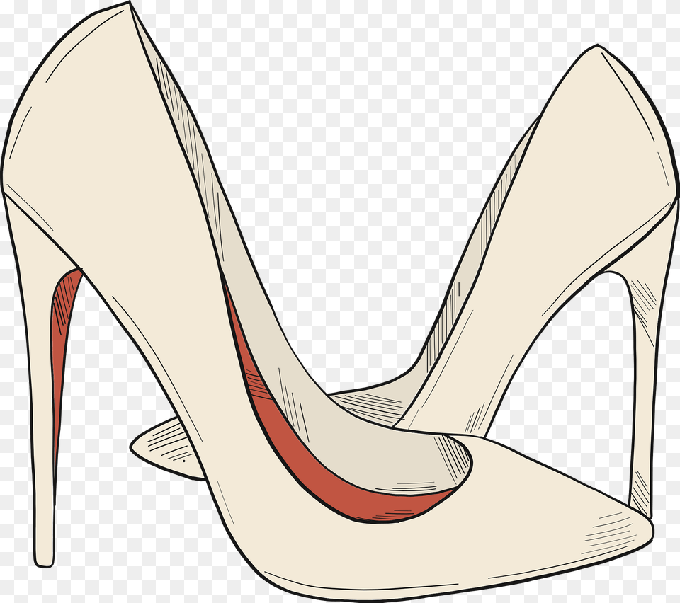 White High Heels Clipart, Clothing, Footwear, High Heel, Shoe Png Image