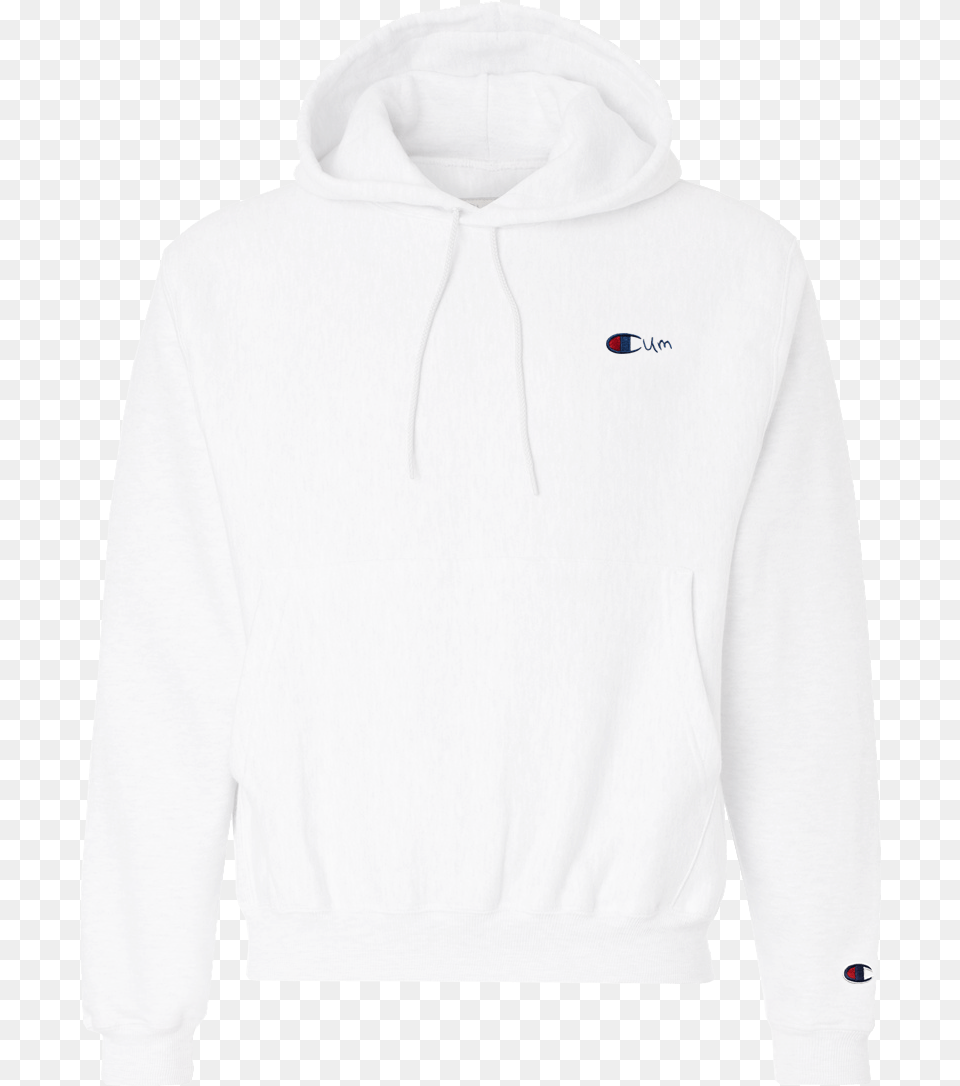 White Hoodie Champion Hoodie Transparent, Clothing, Knitwear, Sweater, Sweatshirt Png