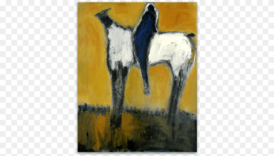 White Horse And Rider Horse, Art, Modern Art, Painting, Animal Free Png Download