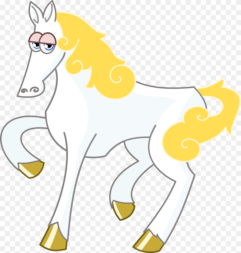White Horse With Gold Mane Vector Clipart, Animal, Mammal, Colt Horse, Fish Free Transparent Png