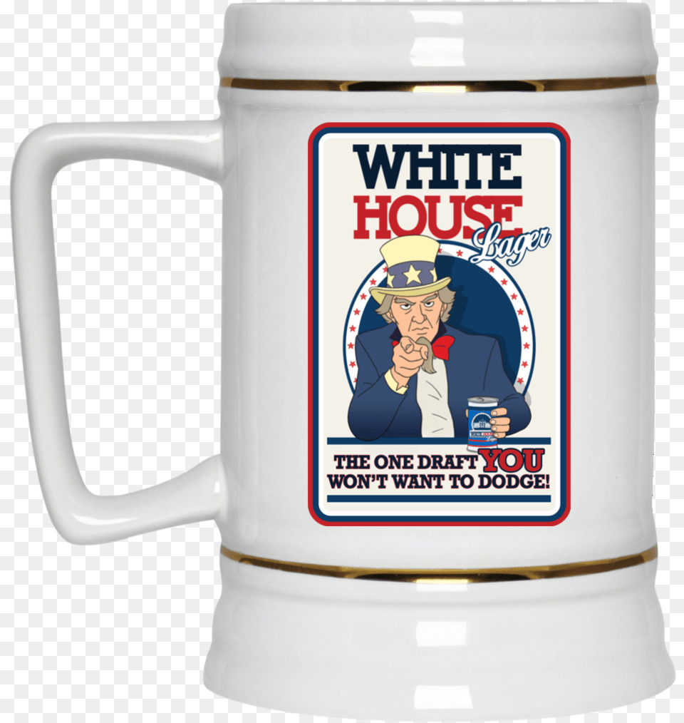 White House Beer Stein 22 Oz Trailer Park Boys Rickyisms Coffee Cup, Baby, Person, Face, Head Free Png
