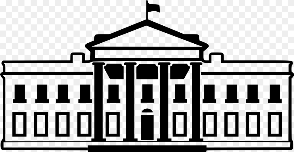 White House Clipart Black And White, Gray Free Png Download