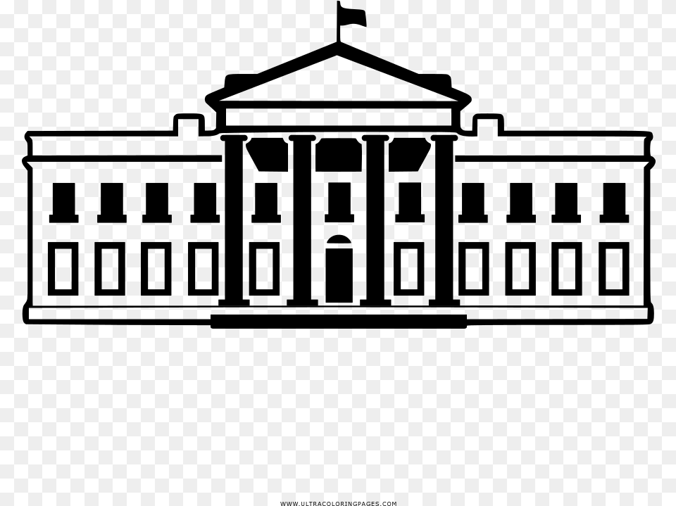White House Coloring, Gray Free Transparent Png