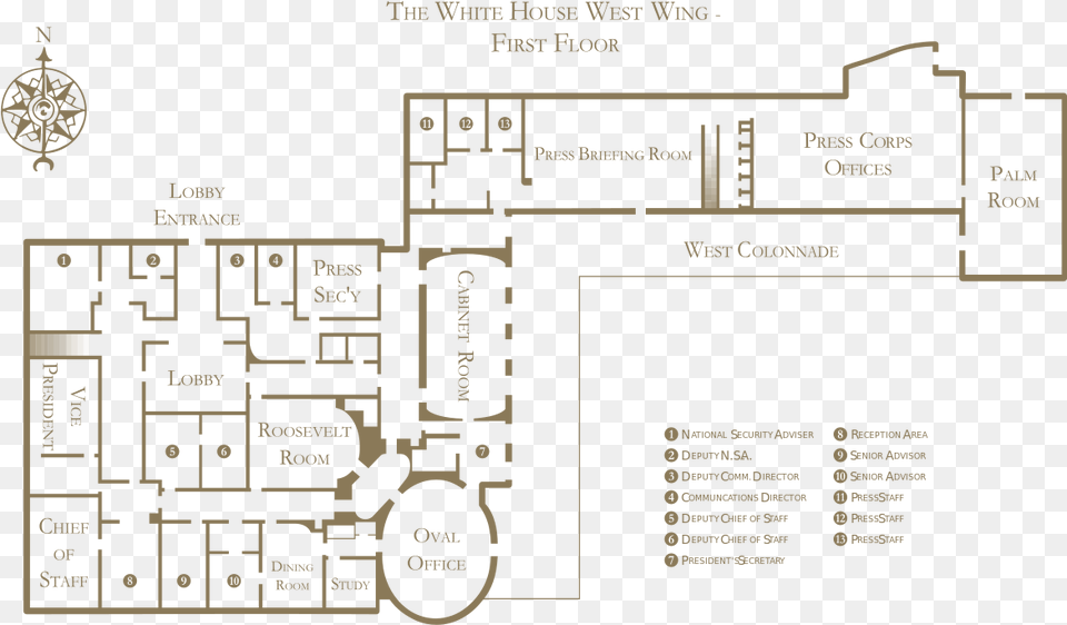 White House West Wing Floorplan1 White House West Wing Floor, Diagram, Scoreboard Free Png Download
