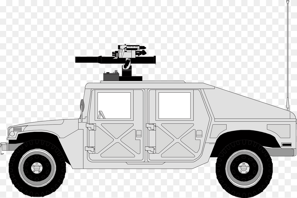 White Humvee Black And White Clipart, Machine, Wheel, Car, Transportation Free Png Download