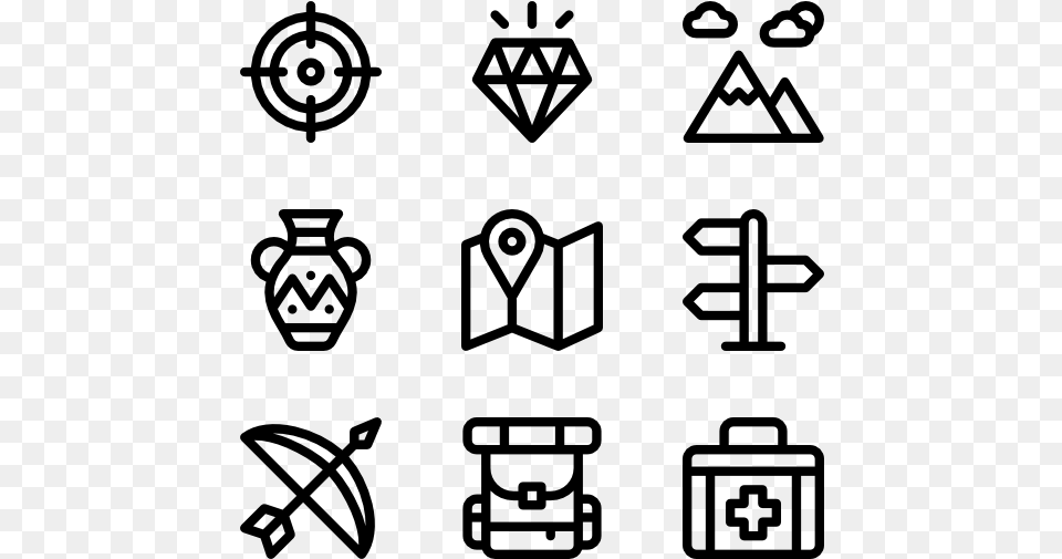 White Icons, Gray Png Image