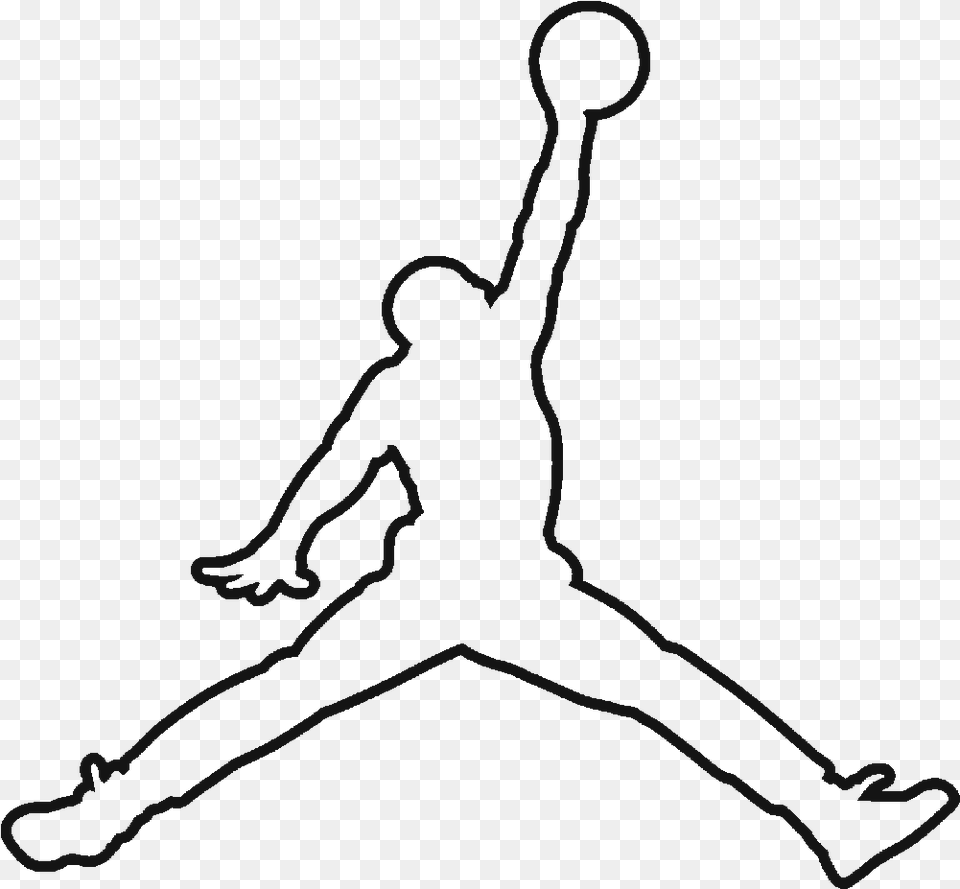 White Jordan Logo Transparent, People, Person, Silhouette Free Png