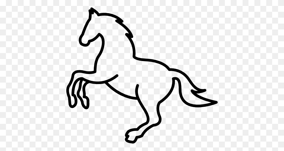 White Jumping Horse Outline, Stencil, Animal, Colt Horse, Mammal Png