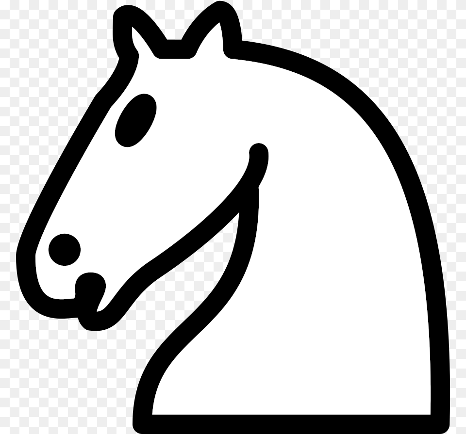 White Knight Chess, Stencil, Animal, Colt Horse, Horse Png Image