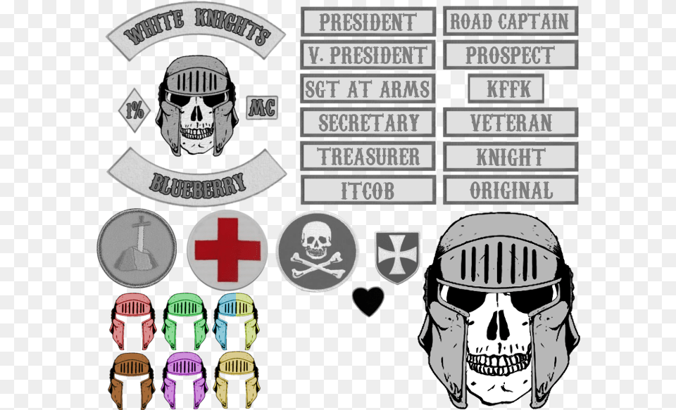 White Knights Mc Patches, Logo, Symbol, Helmet, Face Png Image