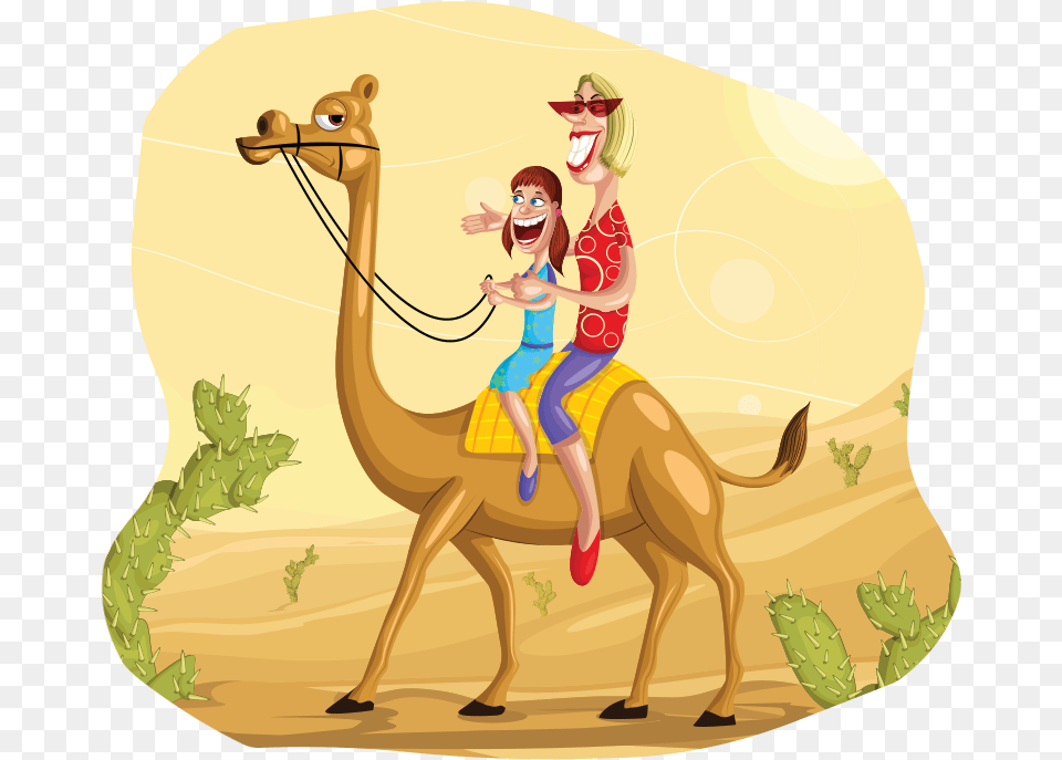 White Knights Princesses Ponies And Camels Illustration, Animal, Camel, Mammal, Person Free Transparent Png