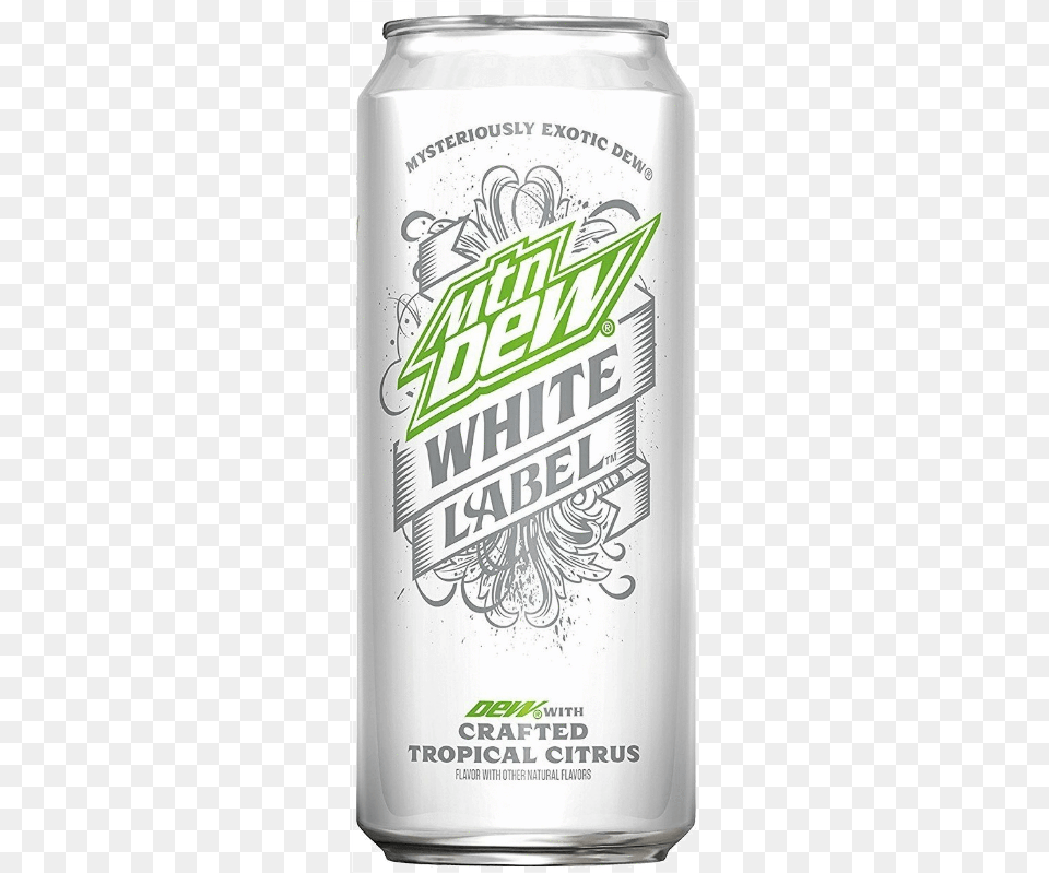 White Label Mountain Dew, Alcohol, Beer, Beverage, Can Png Image