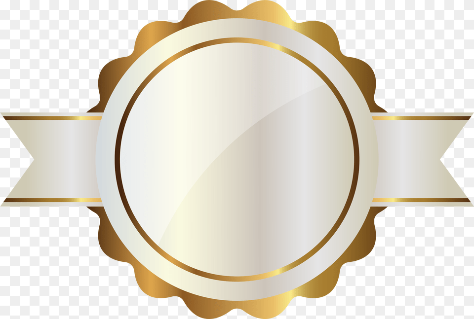 White Label With Gold Clipart Gold Circle Banner, Badge, Logo, Symbol Free Png