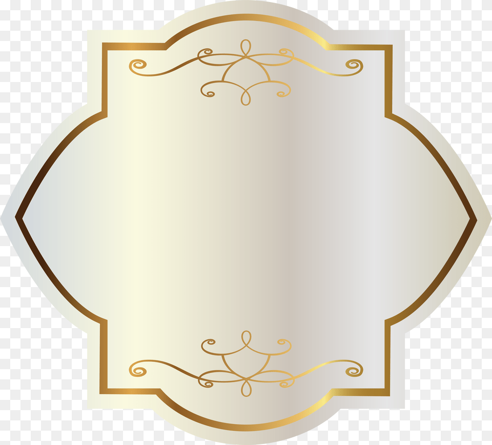 White Label With Gold Decorations Clipart, Text, Crib, Furniture, Infant Bed Free Transparent Png
