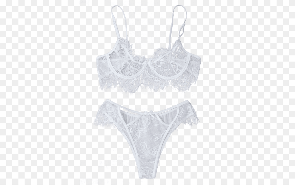 White Lace Bra And Panties, Lingerie, Clothing, Underwear, Wedding Png Image