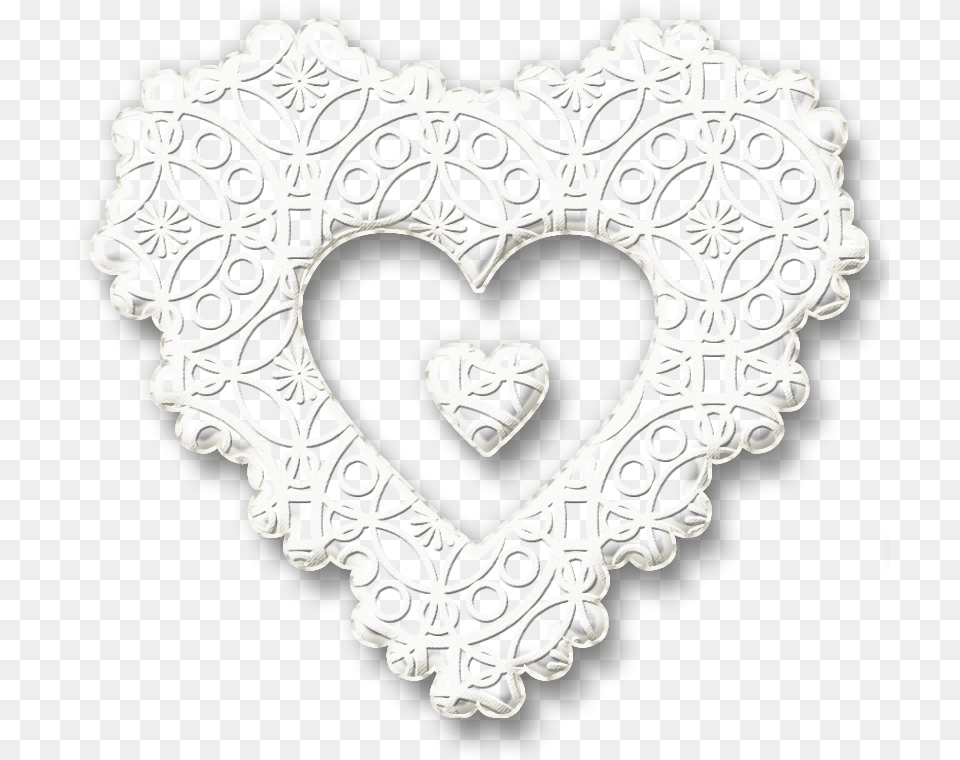 White Lace Heart Free Transparent Png