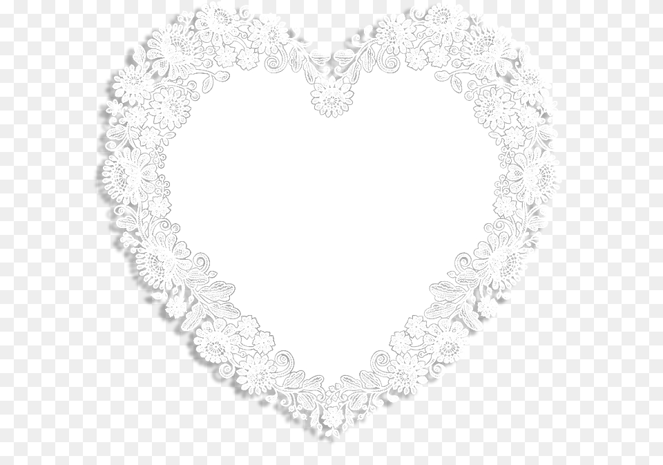 White Lace Heart Shape Frame Heart, Accessories, Jewelry, Necklace Png Image