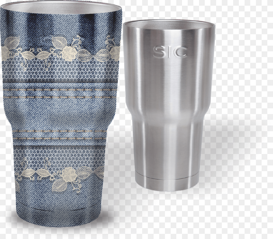 White Lace Pattern, Steel, Bottle, Glass, Cup Free Png Download