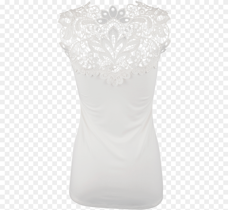 White Lace Pattern Sleeveless, Clothing, Dress, Adult, Bride Free Png Download