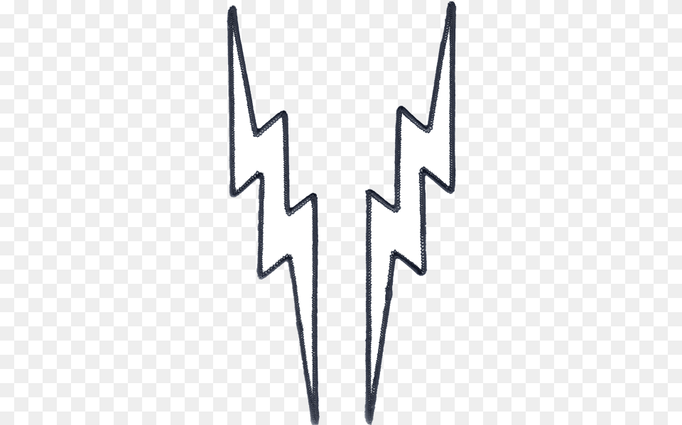 White Lightning Bolts 10 Embroidered Reflective Patch Lightning Bolt Black And White, Weapon, Sword, Symbol Png