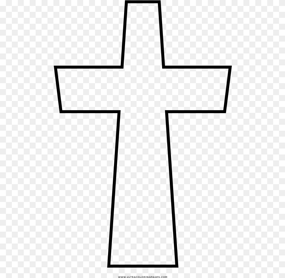 White Line Art Angle Neck Cross, Gray Free Png Download