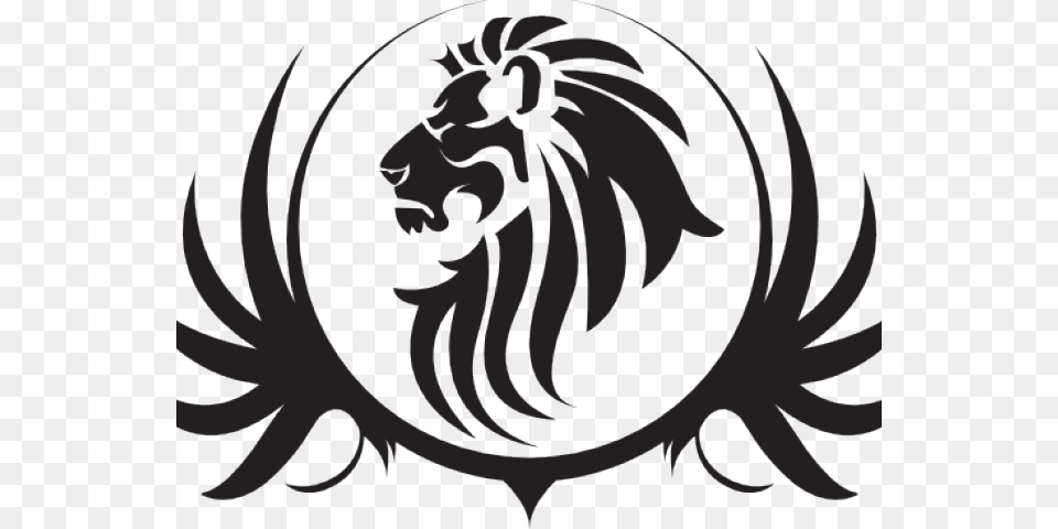 White Lion Clipart Free Black Transparent Background Lion Logo, Emblem, Symbol, Bow, Weapon Png