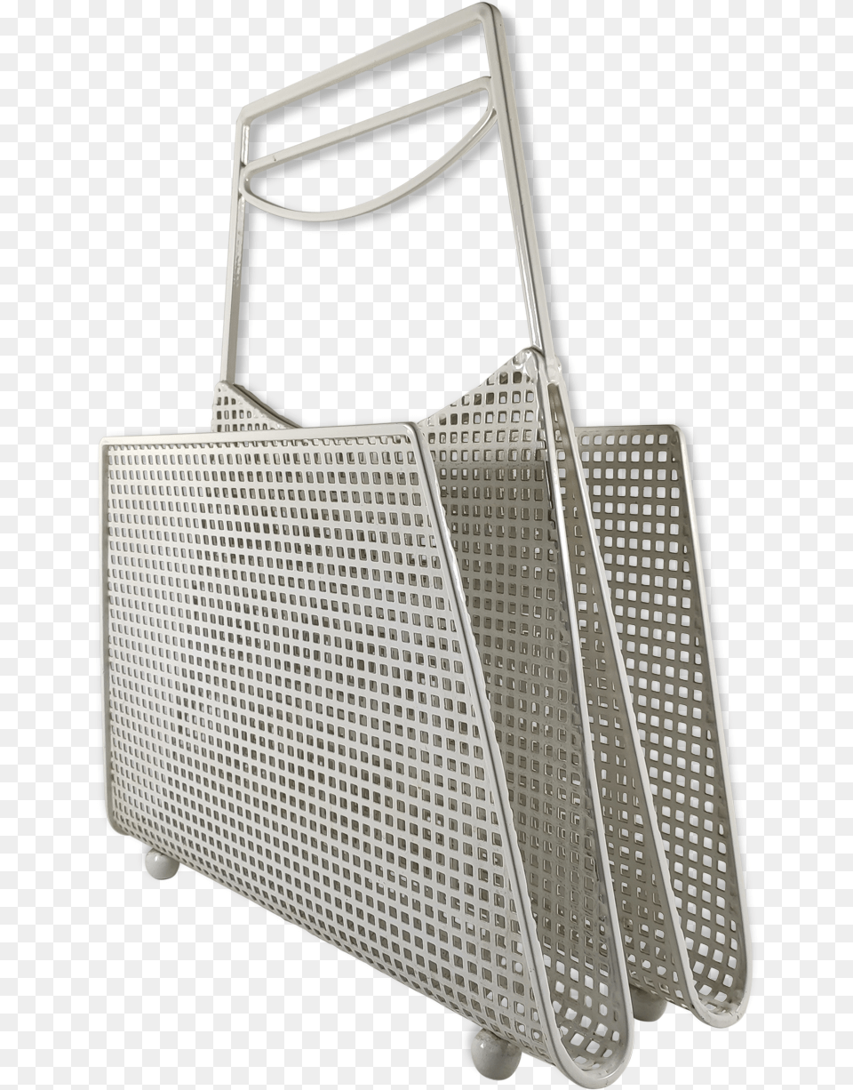 White Magazine Holder In Perforated Metal 6070 S, Basket, Furniture Free Transparent Png