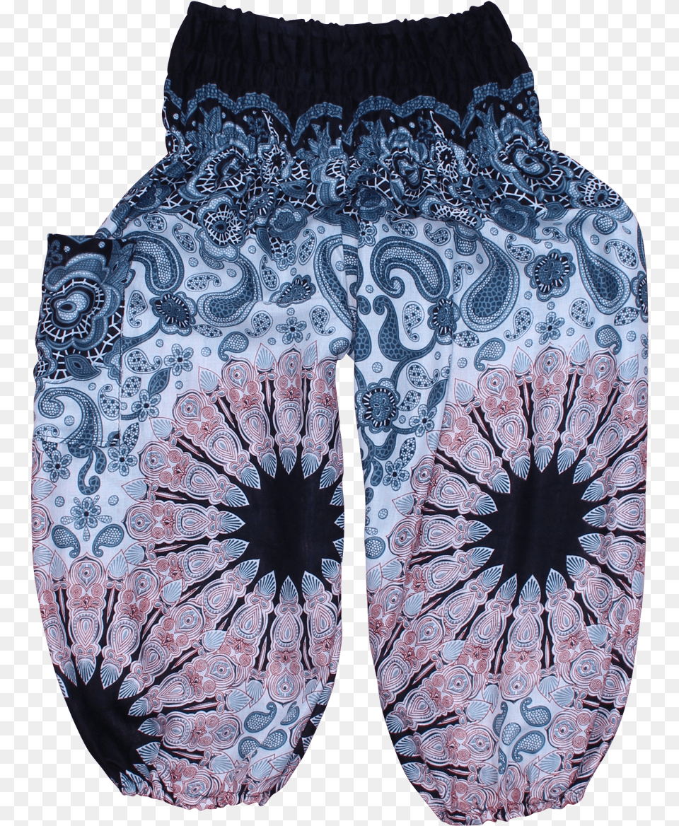 White Mandala Kids Harem Pants Bohemian Island Board Short, Pattern, Clothing, Skirt Png