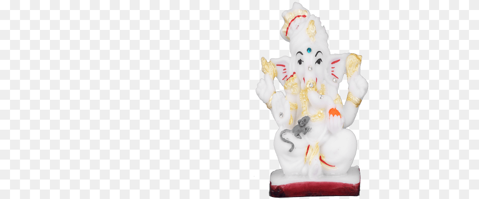 White Marble Pagdi Ashirwad Ganesh For Car House Figurine, Winter, Outdoors, Nature, Snow Png Image