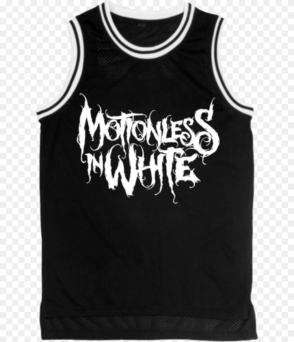 White Motionless In White Logo Shirt, Clothing, Person, Tank Top Free Png