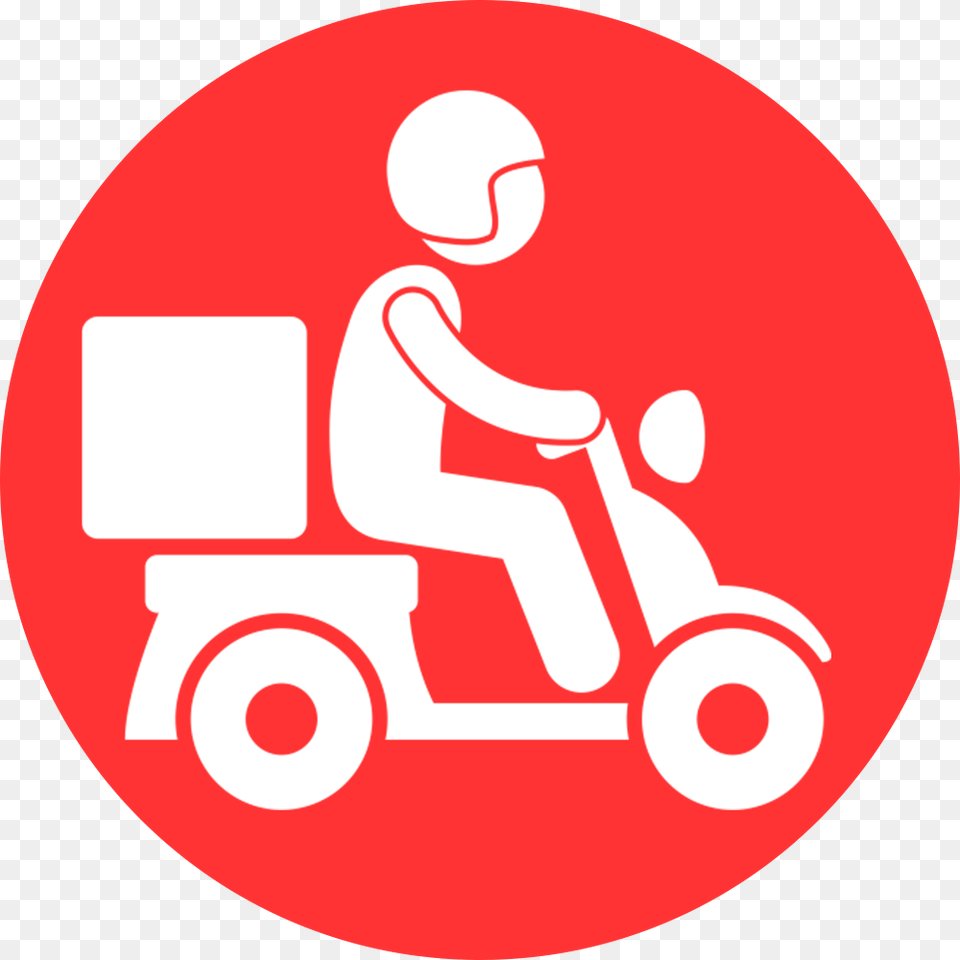 White Motorbike Icon Delivery, Grass, Lawn, Plant, Device Png