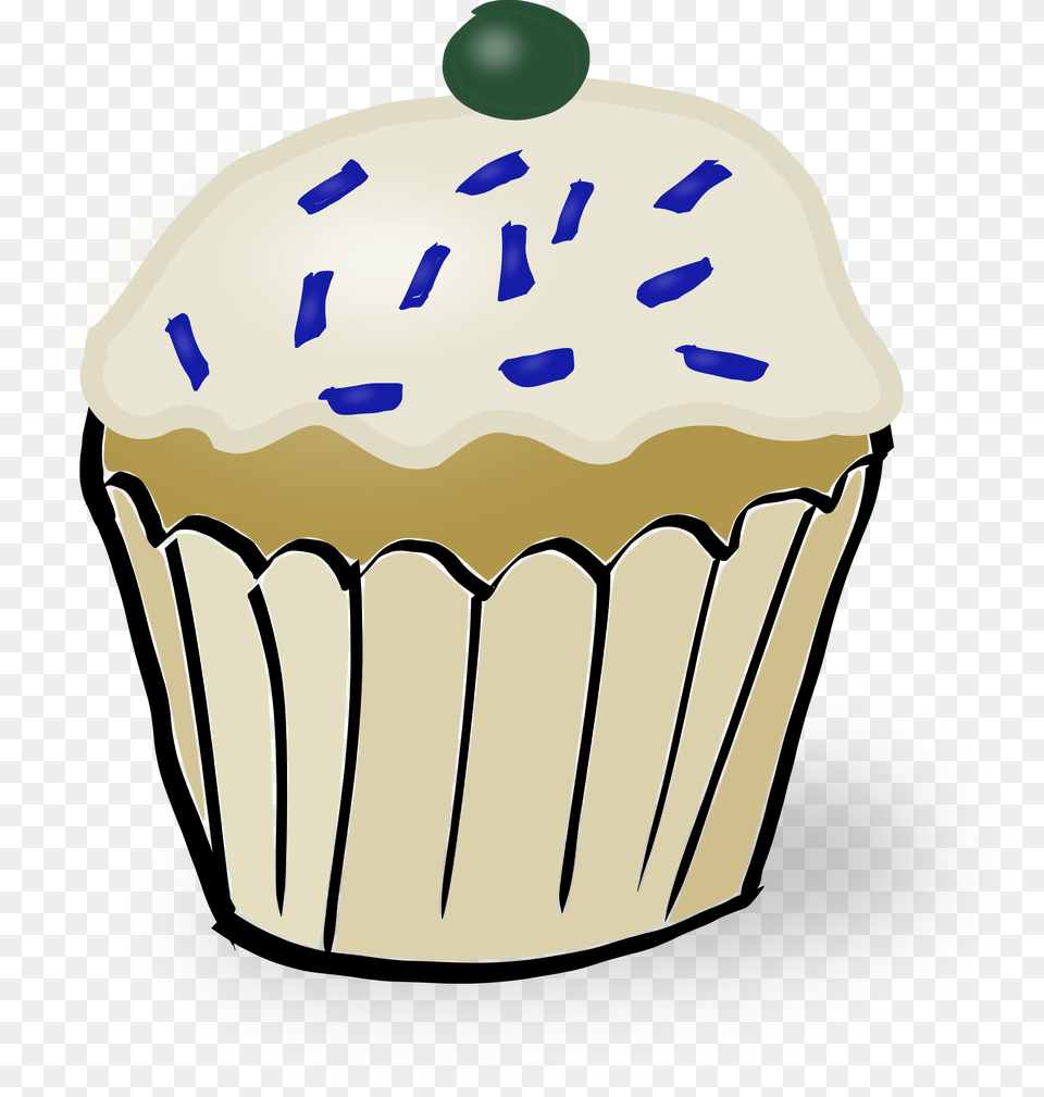White Muffns, Cake, Cream, Cupcake, Dessert Png Image
