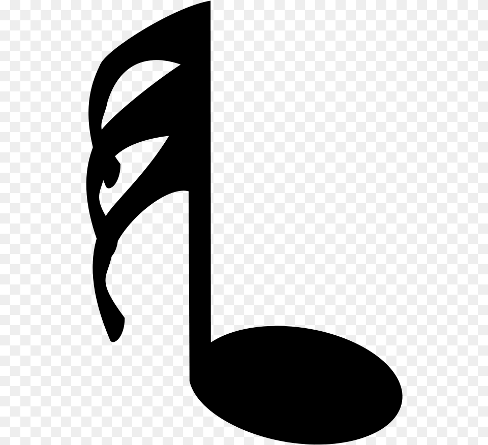 White Music Note, Gray Png