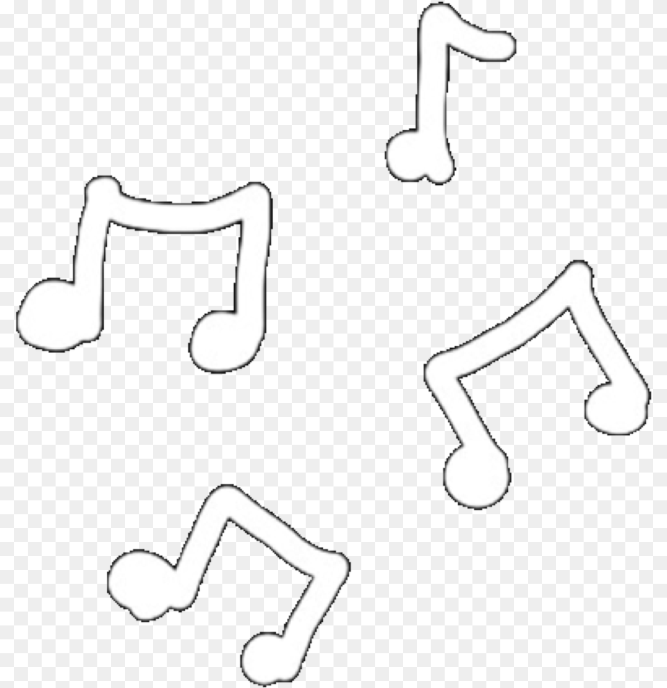 White Music Notes Doodle Whiteoverlay Draw Overlay Music Notes Overlay, Text, Smoke Pipe, Stencil, Number Free Png Download