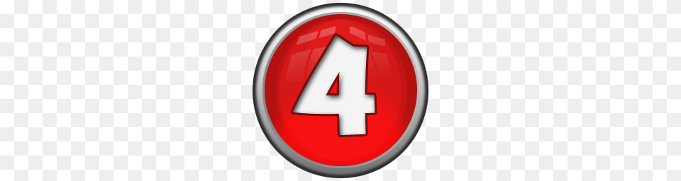 White Number 4 In Red Circle, Symbol, Sign, First Aid, Text Free Png