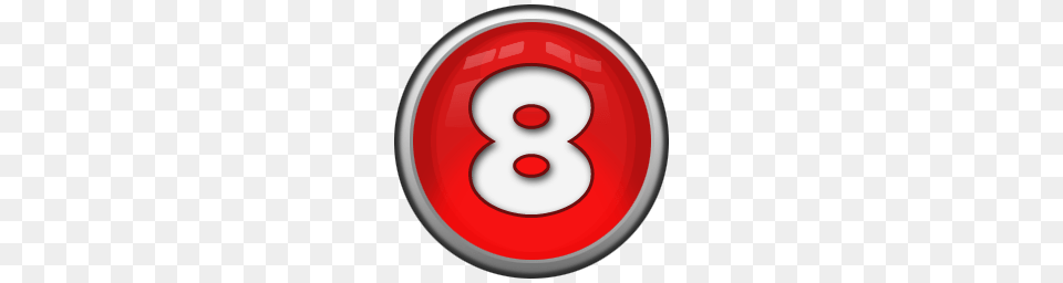 White Number 8 In Red Circle, Symbol, Text, Food, Ketchup Free Transparent Png
