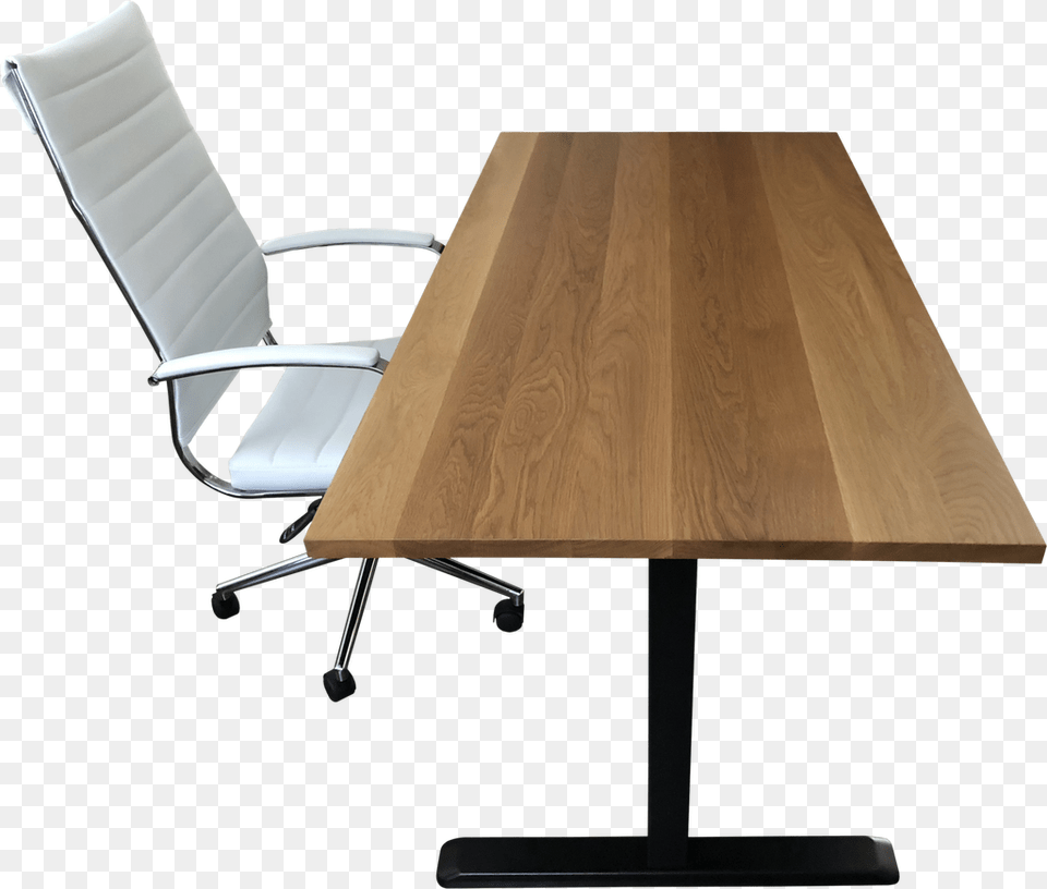 White Oak Desk Top With Chair And Standing Desk Frame Desk, Furniture, Table, Tabletop, Dining Table Free Transparent Png
