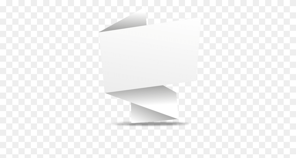 White Origami Folded Banner, Advertisement, Paper Png Image