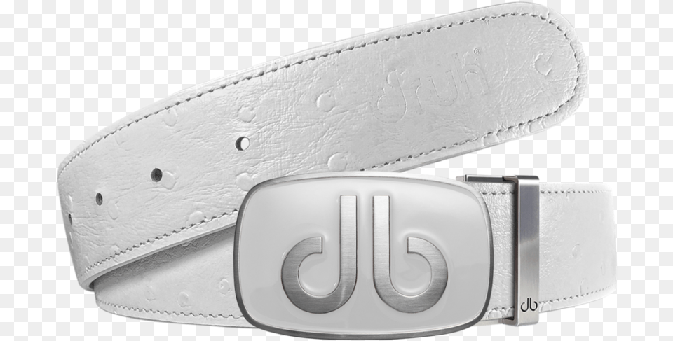 White Ostrich Texture Leather Strap With Db Classic Belt, Accessories, Buckle Png Image